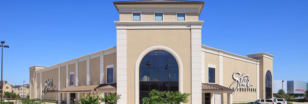 a building with a large arched window